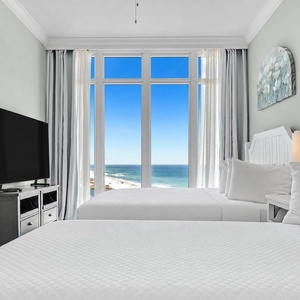 Experience the beautiful colors of the morning sun from this queen guest suite