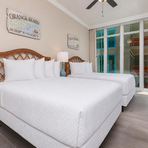 Enjoy stunning beach views from this guest suite with two cozy double beds and local decor accents
