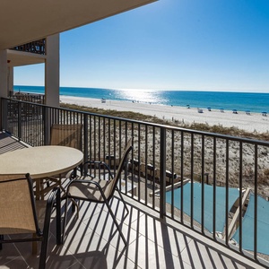 Enjoy your morning coffee at the table while taking in the breathtaking views from your balcony