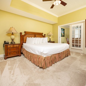 Enjoy restful nights in this king master suite with cozy bedding and drift off into a peaceful slumber