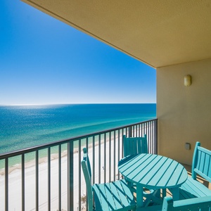 Morning sky stretches wide above your balcony as you savor the gentle rhythm of coastal sounds