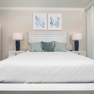 Relax in this master bedroom in the king bed with the sights and sounds of the gulf coast