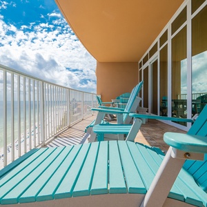 Lounge on your balcony overlooking the stunning gulf coastline and doze to the sound of waves and seagulls