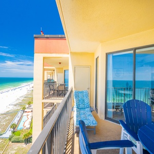 Discover breathtaking views of the beach from your condo on the top floor