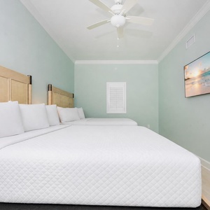 Rest comfortably with your favorite show in this queen suite with a soothing vibe