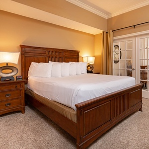 Enjoy restful nights in this king master suite with cozy bedding and drift off into a peaceful slumber