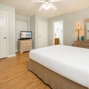 Drift into restful sleep in the queen guest suite, while the soothing beach vibe enhances your peaceful retreat