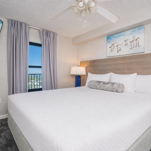 A soothing king suite welcomes you with a plush bed and stunning view for restful nights