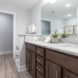 Freshen up at the double-sink vanity, soak in the jetted tub, or enjoy a refreshing shower in the master bath