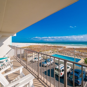 Relax on your balcony, soaking in the vibrant coastal views and warm sunshine while enjoying the soothing sounds of the waves