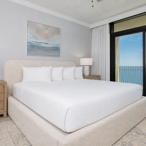 Sink into the king bed surrounded by calming decor and enjoy the sights and sounds of the coast