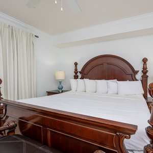 Experience soothing comfort in this king guest suite, where plush bedding invites restful nights after adventurous days