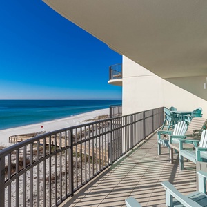 Spacious balcony with comfortable seating, perfect for soaking up the sun and taking in the serene views