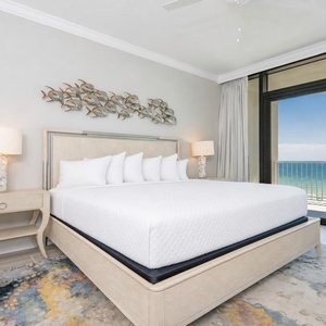 Experience tranquility in the king master suite and sleep peacefully with the gentle sound of the waves