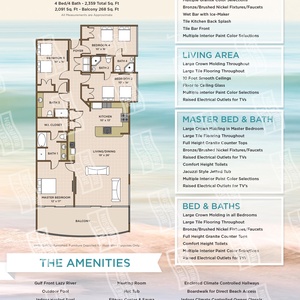 Explore this spacious 4 bedroom with en-suite baths for each bedroom and beachfront balcony access from the master suite