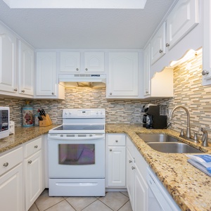 Cook up family favorites in the bright kitchen while enjoying the coastal vibe and fresh scents of your vacation