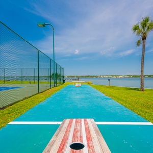 Enjoy a friendly game of shuffle board during your stay