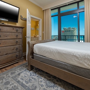 Enjoy streaming your favorite shows  while relaxing in your queen guest retreat with coastal views from the balcony