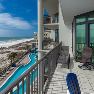 Watch the coastline stretch into the distance and the horizon meet the sky from your balcony while you soak up the sun