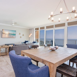 Relax in this stylish living space overlooking the gulf and enjoy the coastal accents