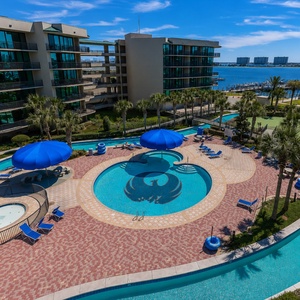 Splash around in the pool at Phoenix on the Bay and take in the spectacular views and amenities at this vacation resort