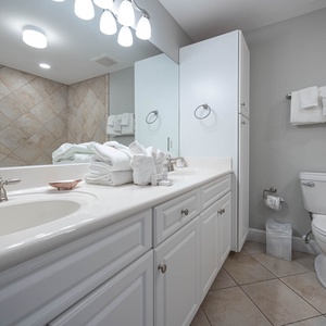 Refresh in the master bath after a day of adventure with a soothing jetted tub and relaxing walk-in shower