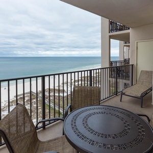 Relax on the balcony and enjoy views of the coastline
