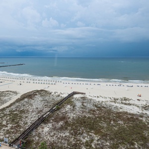 Take in the expansive views of the beach and boating activity at the jetties