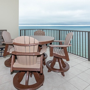 Watch the coastline stretch into the distance and the horizon meet the sky from your balcony while you soak up the sun