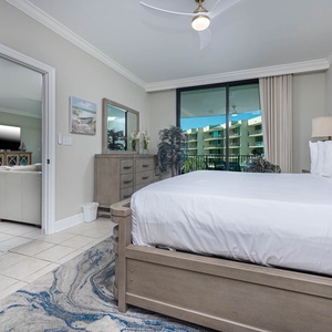 Experience restful nights in the cozy king master suite with a refreshing breeze form the balcony