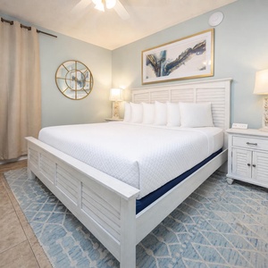 Enjoy restful nights in this king master suite with cozy bedding and drift off into a peaceful slumber