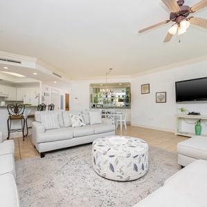 Sink into the plush sofa with a queen sleeper, enjoying quality time with loved ones or enjoying a good movie