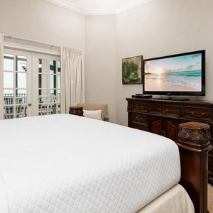 Rest in comfort on a plush bed, while streaming your favorite shows or enjoying peaceful views from your balcony