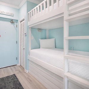 Pillows in the bunk area's twin beds invite the kids to settle in for a peaceful night