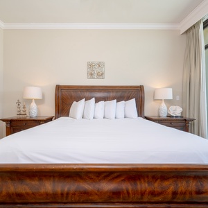 Enjoy restful nights in this king master suite with cozy bedding and drift off into a peaceful slumber