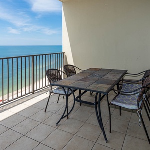 Relax on your balcony and bask in the sunlight with mesmerizing views of the gulf coast on your beach retreat