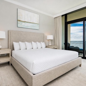 Experience restful nights on the king bed in the master and enjoy beachfront balcony access
