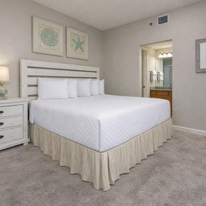 Enjoy restful nights in this king master suite with cozy bedding and drift off into a peaceful slumber