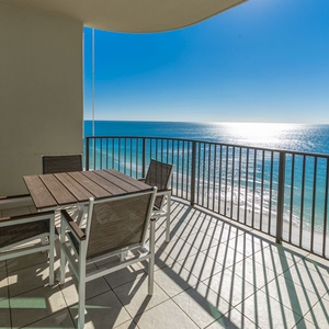 Relax on your balcony and bask in the sunlight with mesmerizing views of the gulf coast on your beach retreat