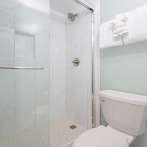Spacious updated walk-in shower
