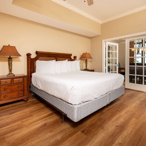 Enjoy restful nights in this king master suite with cozy bedding and drift off into a peaceful slumber