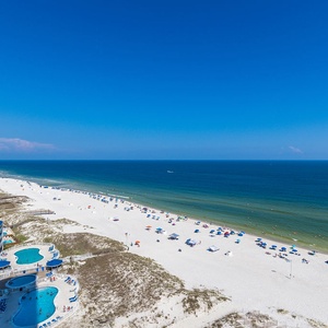 Imagine standing on a balcony as the gulf stretches to the horizon to meet the sky