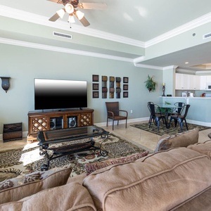 Immerse yourself in leisure as you curl up on the plush couch, enjoying movie nights with loved ones
