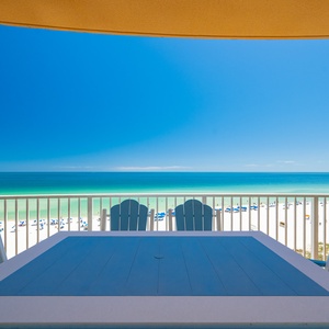 Feel the tranquility as you lounge on your balcony with endless blue stretching across the horizon