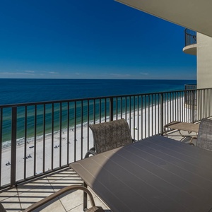 Savor the sun and soothing coastal views from your balcony, lounging and embracing the relaxing beach vibe