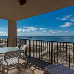 Enjoy meals or morning coffee on the balcony while taking in the tranquil water views and clear blue skies