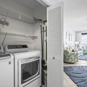 Find convenience in the laundry area, making it easy to refresh your beachwear between adventures