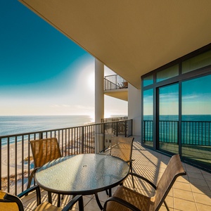 Discover breathtaking sunrises and sunsets from this beachfront balcony on the eighth floor