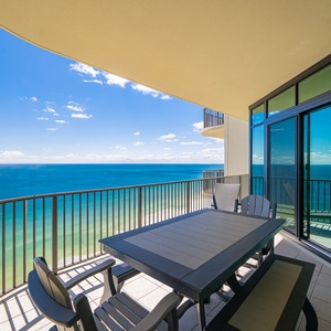 Relax on your balcony and bask in the sunlight with mesmerizing views of the gulf coast on your beach retreat
