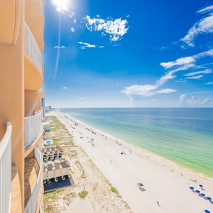 Enjoy seemingly endless coastline views from the balcony, where you can watch the waves gently lap the shore
